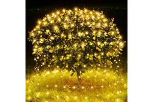 BlcTec Christmas Lights Outdoor 360 LED 9.8ft x 6.6ft Christmas Net Lights with 8 Modes, UL Certified, Timer, Connectable, Waterproof for Bushes, Shrubs, Yard Outdoor Xmas Decorations, Warm White