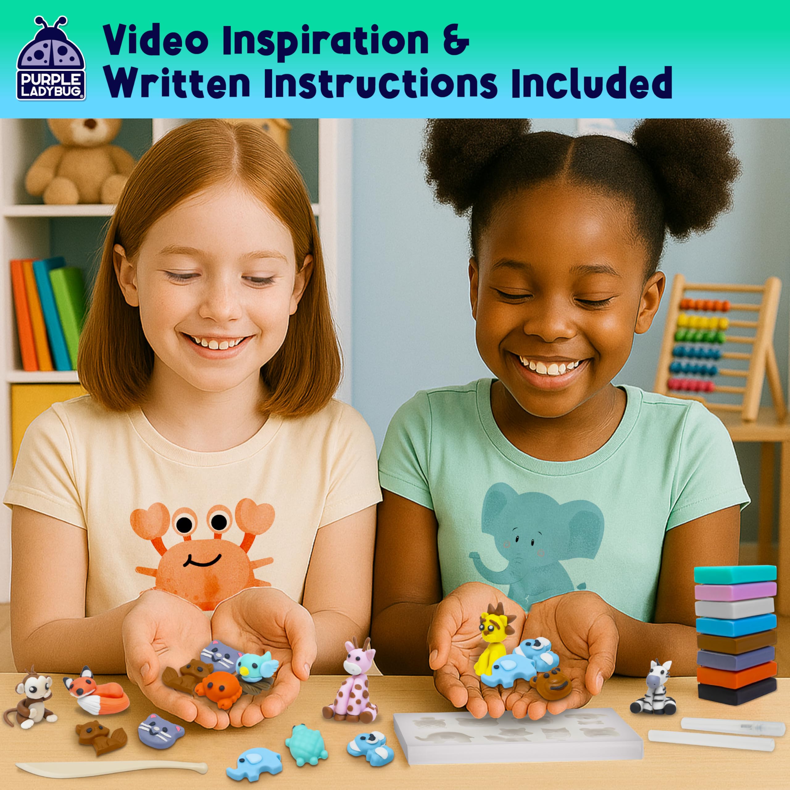 DIY Clay Cute Mini Eraser Kit for Kids - Birthday Christmas Gifts for 4 5 6 7 8 9 10 11 12 Girls & Boys - Students Desk Pet Animals Make Your Own Erasers Kit, Arts and Crafts for Kids Ages 8-12 4-8