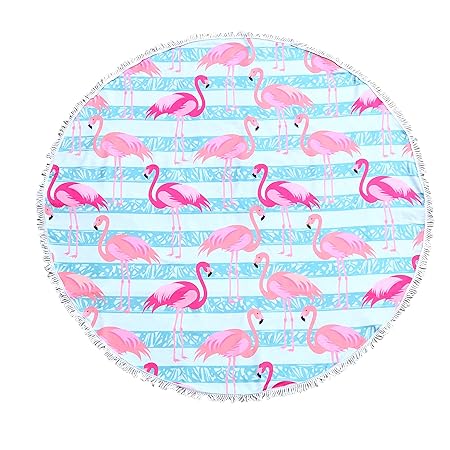 Cetticii Serviette De Plage Ronde Avec Franges 150 Cm De Diamètre Drap De Plage Micro Fibre De Qualité éponge Tapis De Yoga Motifs Mandala