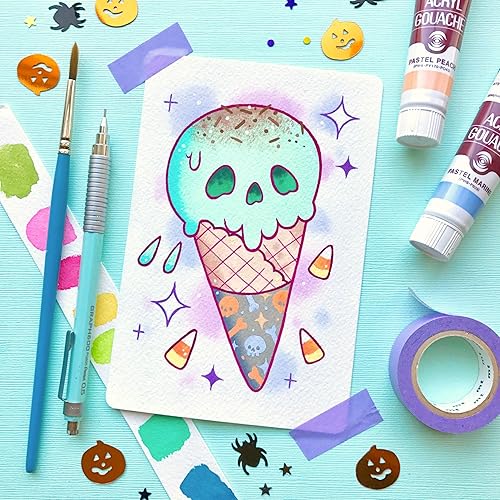 Amazon Com Spooky Kawaii Cute Halloween Skull Ice Cream Cone