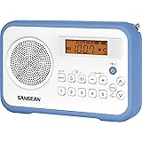 Sangean PR-D18BU AM /FM / Portable Digital Radio with Protective Bumper (White/Blue)