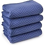 Sure-Max 4 Moving & Packing Blankets - Deluxe Pro - 80" x 72" (40 lb/dz weight) - Professional Quilted Shipping Furniture Pad
