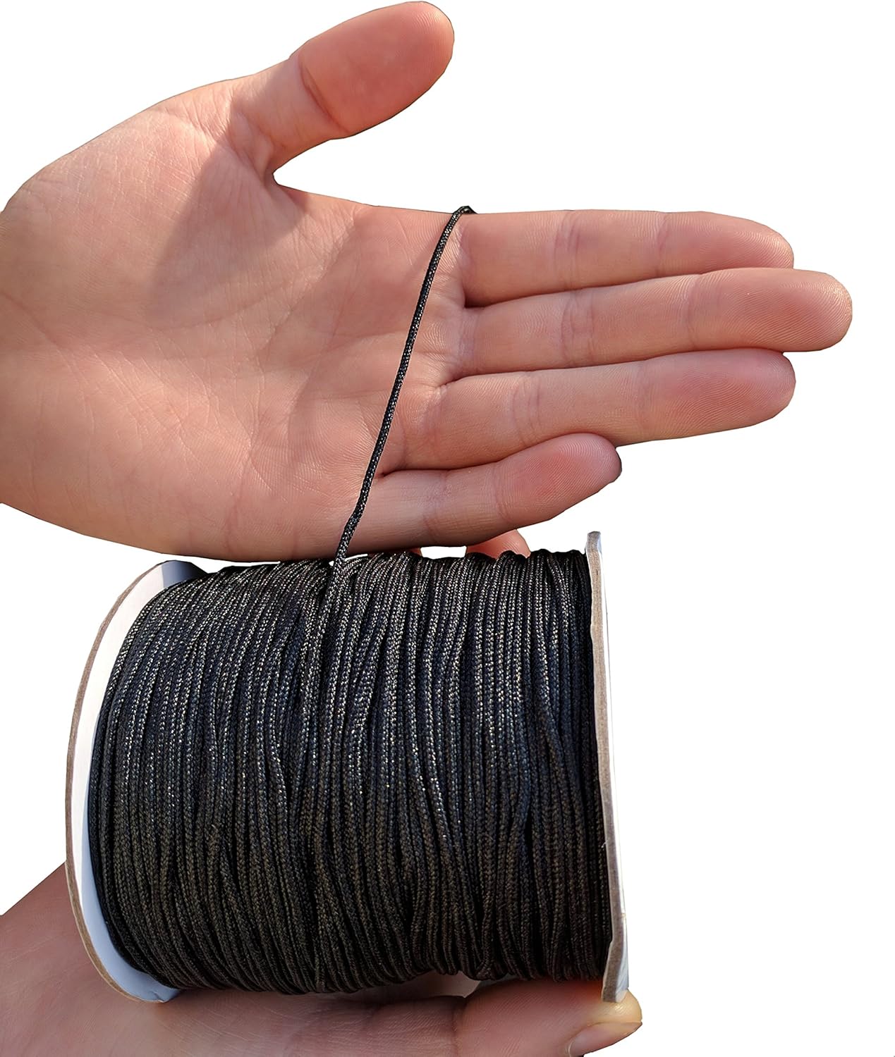 Nylon Cord Extra Strong Braided String 1.5mm x 175yds for Wind Chimes Re-Stringing Jewellery Making Beading Thread Shamballa Necklaces Bracelets Window Blinds DIY Repairs (Black - Image 3