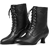Erocalli Victorian Boots Witch Costume Renaissance Shoes Women Pirate Vintage Boot Witchy Clothes for Women