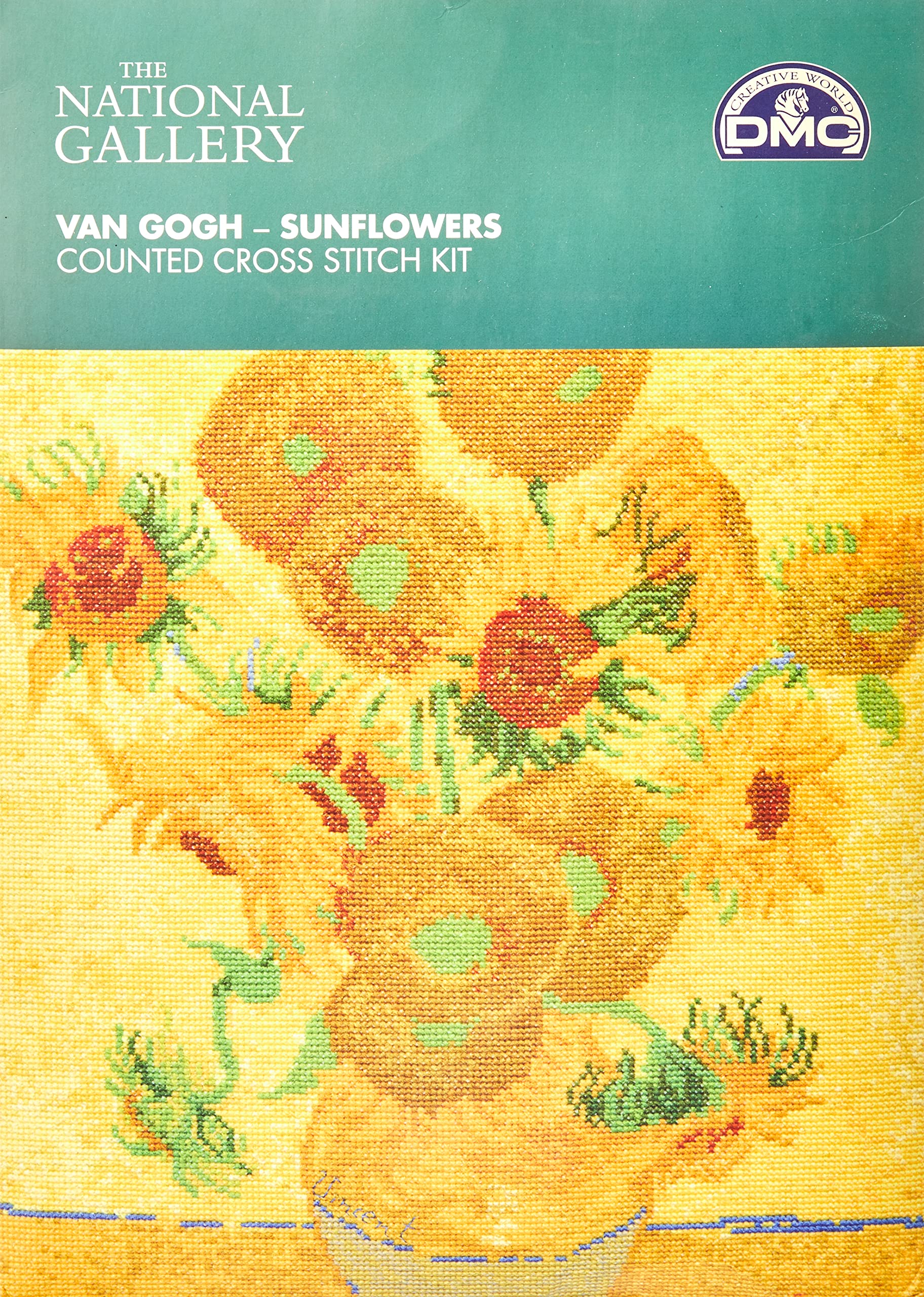 DMC "The National Gallery - Van Gough - Sunflowers Cross Stitch Kit, Multi-Colour