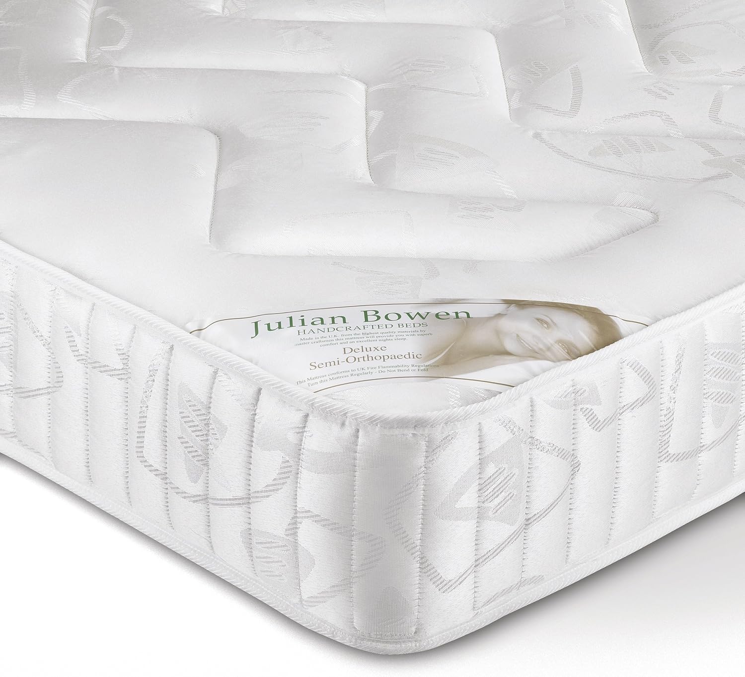 Julian Bowen Deluxe Semi Orthopaedic Mattress, White, Small Single