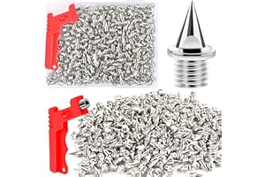 SEIFAR 144 Pcs 1/4Inch Track Spikes, Stainless Steel Pyramid Spikes with Spike Wrench, Replacement Spikes Fits for Track and Field Running Sprinting Cross Country Golf Shoes Spikes