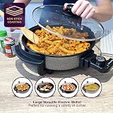 Andrew James Electric Frying Pan 30cm 1350W Non-Stick Glass Lid view 5