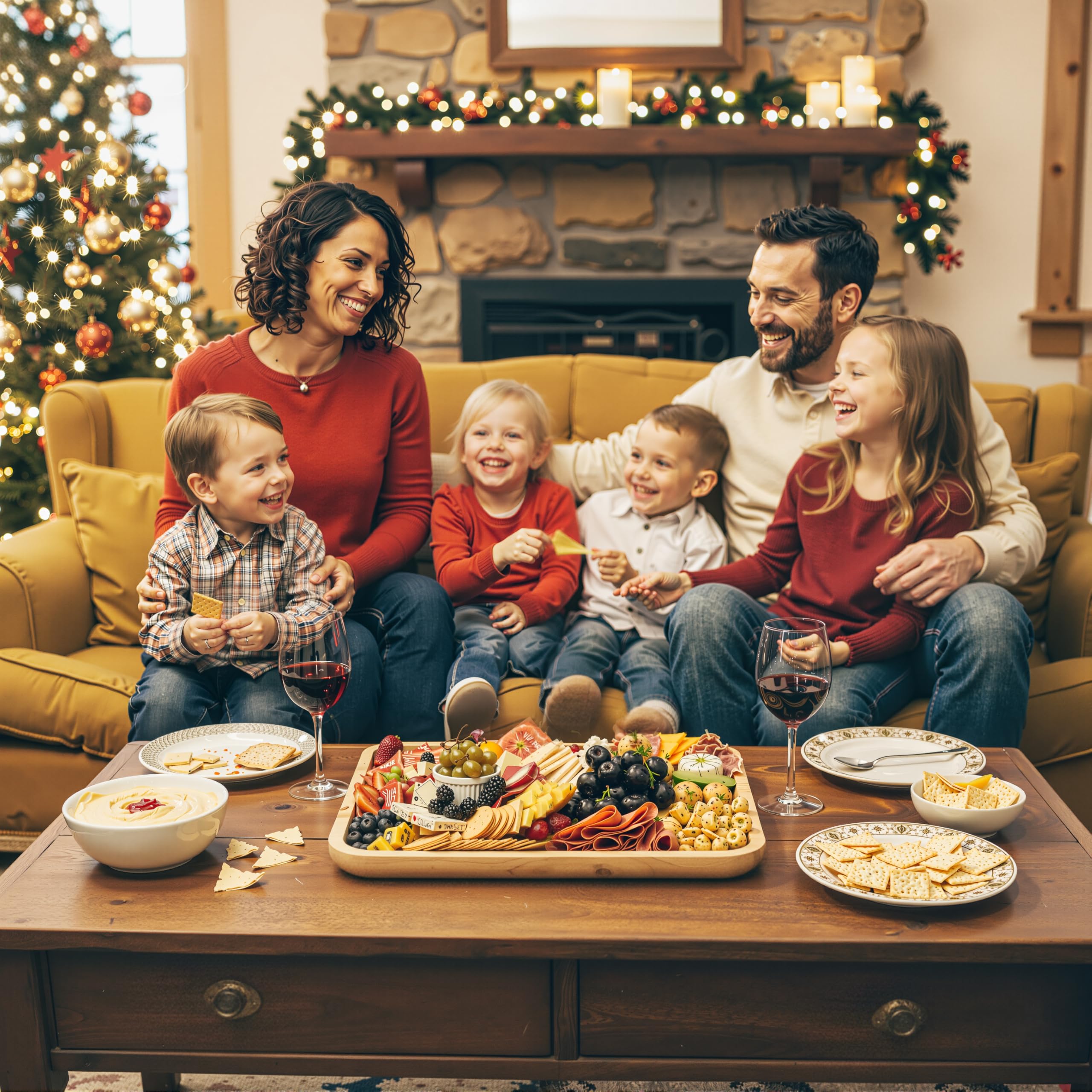 Renmxj Charcuterie Board with Clear Lid, Travel Portable Cheese Board Charcuterie Boxes Cutting Boards for Kitchen, House Warming Gifts New Home, Gifts for Women (6 Compartments Black)