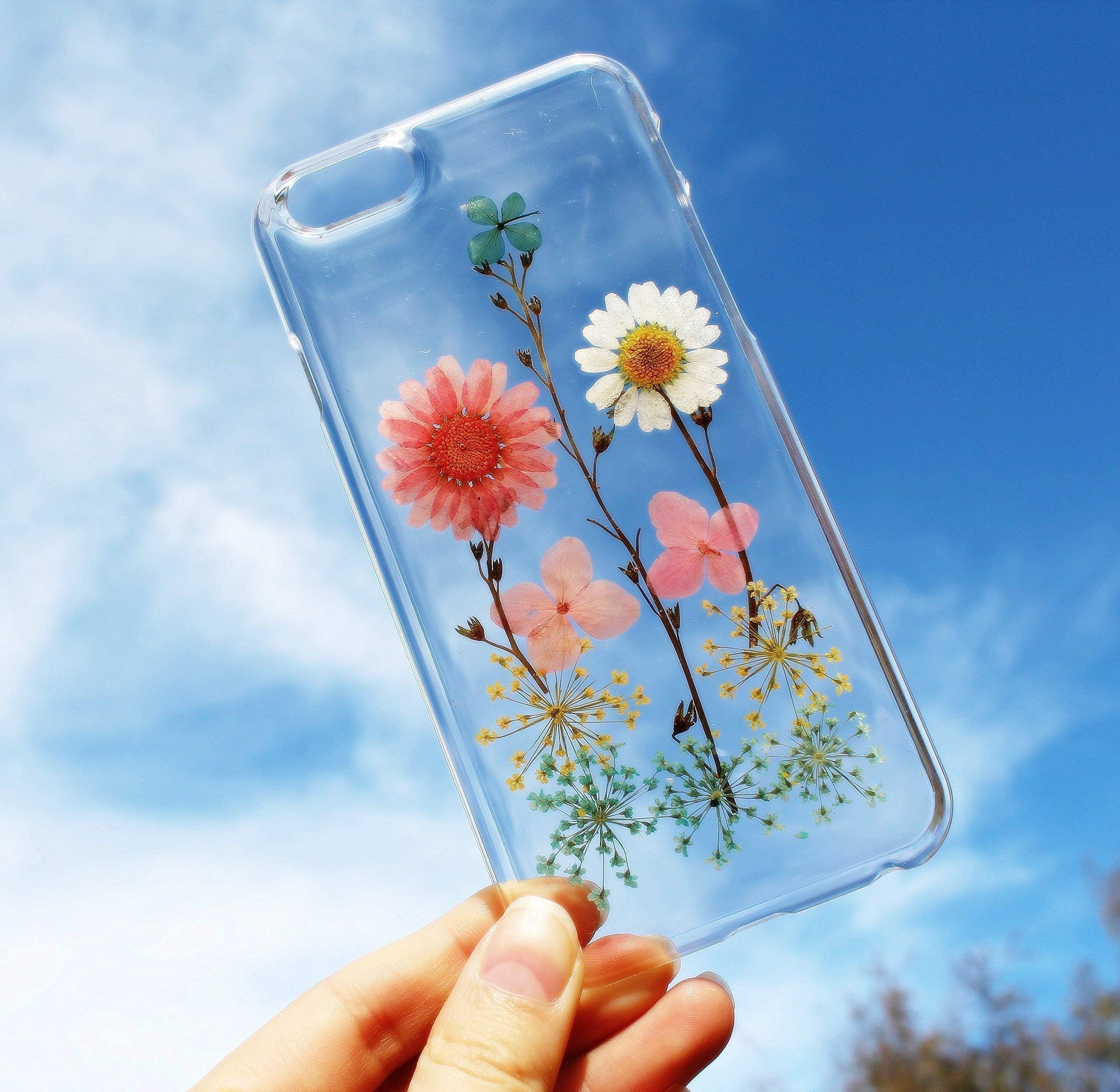 iPhone 8, iPhone 7, 6/6s plus, 5/5s, SE, 4/4s Flower Case -Pressed Flowers on Samsung Galaxy S7, S7 Edge, S6 Edge Plus, S5, S3, Galaxy Note 2, 3, 4 Case - Sony Xperia Z3, Z5 Mini Cover