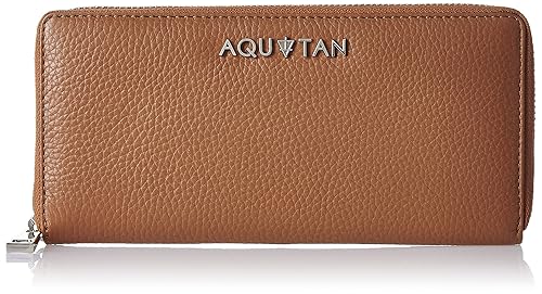 Aquatan Jetsetter Leather Zip Around Womens Wallet (Tan) (AT-W02-04)