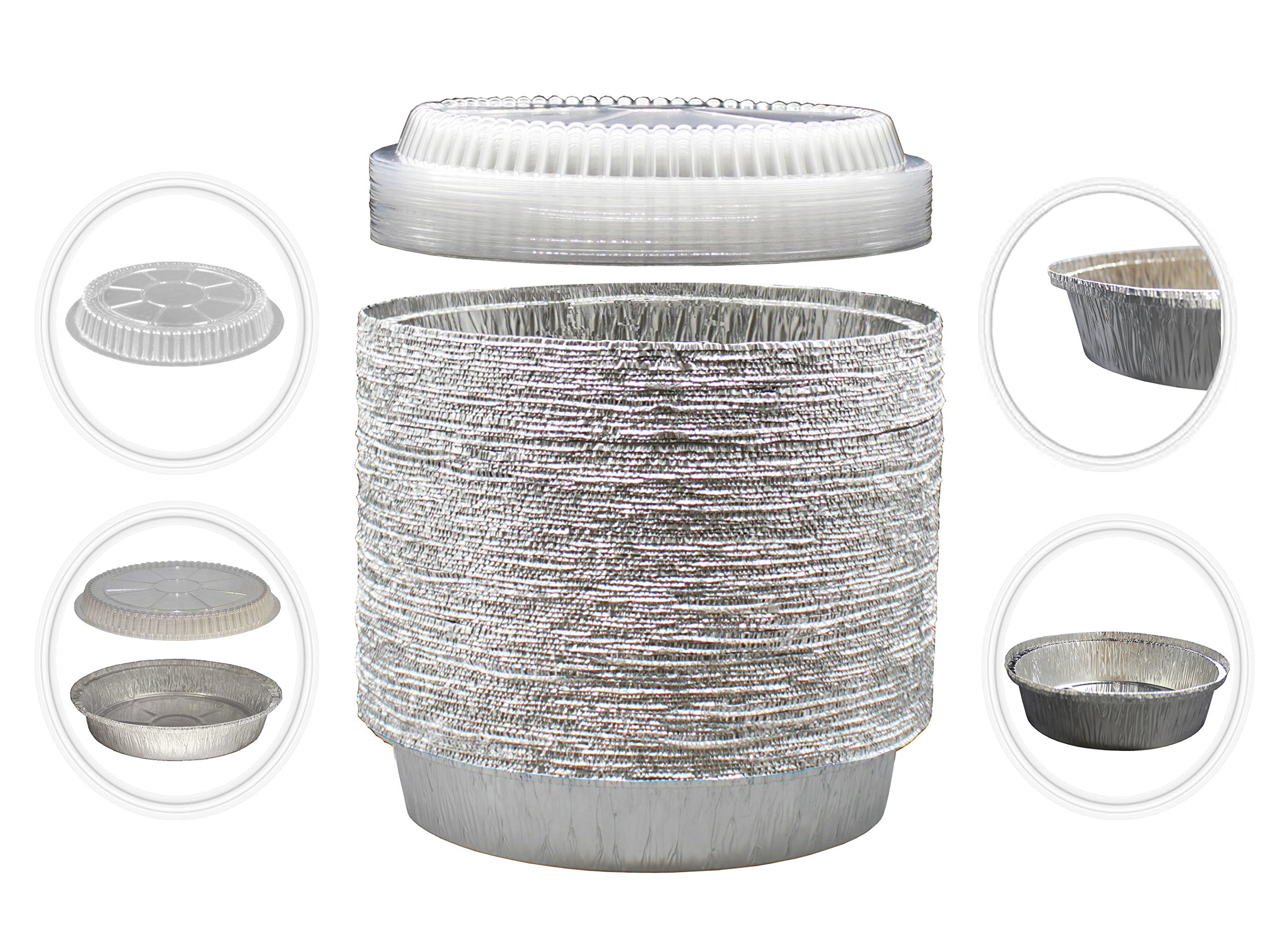 9 Inch Round Tin Foil Pans Disposable Aluminum Freezer Oven Safe