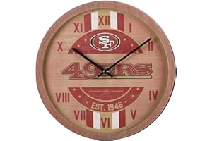 FOCO San Francisco 49Ers NFL Barrel Wall Clock, Team Color