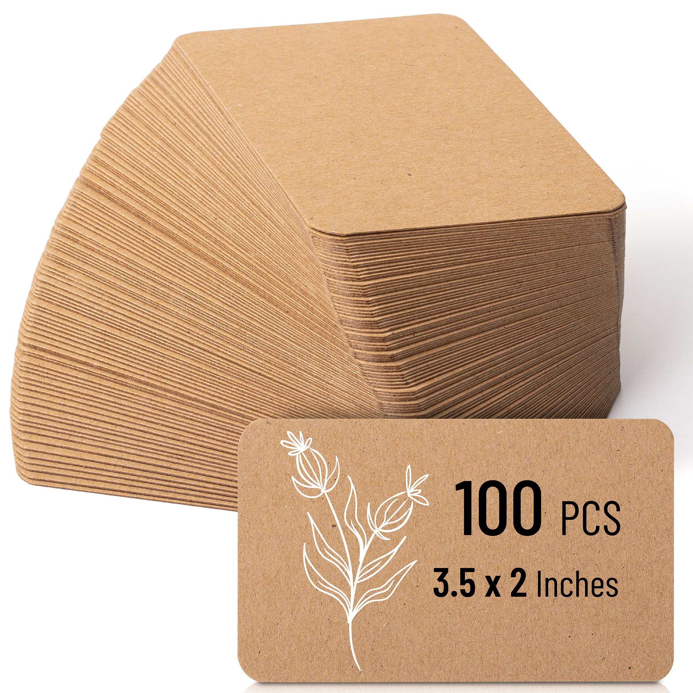 Photo 1 of Mr. Pen Mini Note Cards, 3.5'x2.1', 100 Pack, Blank, Kraft Paper