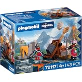 Playmobil | Knights | Dragon Knight Catapult | Stone Catapult with Firing Function and Rock Wall | Knights Toy for Children Aged 4+ | 72117