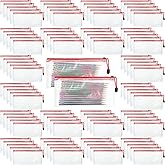 Handepo 100 Pack Mesh Zipper Pouch Pencil Pouches Bulk Clear Storage Bag Small Waterproof Purse Bag Multipurpose for Cash Board Game Passport Office(A6/9.45x4.53in,White Pouch Red Zipper)
