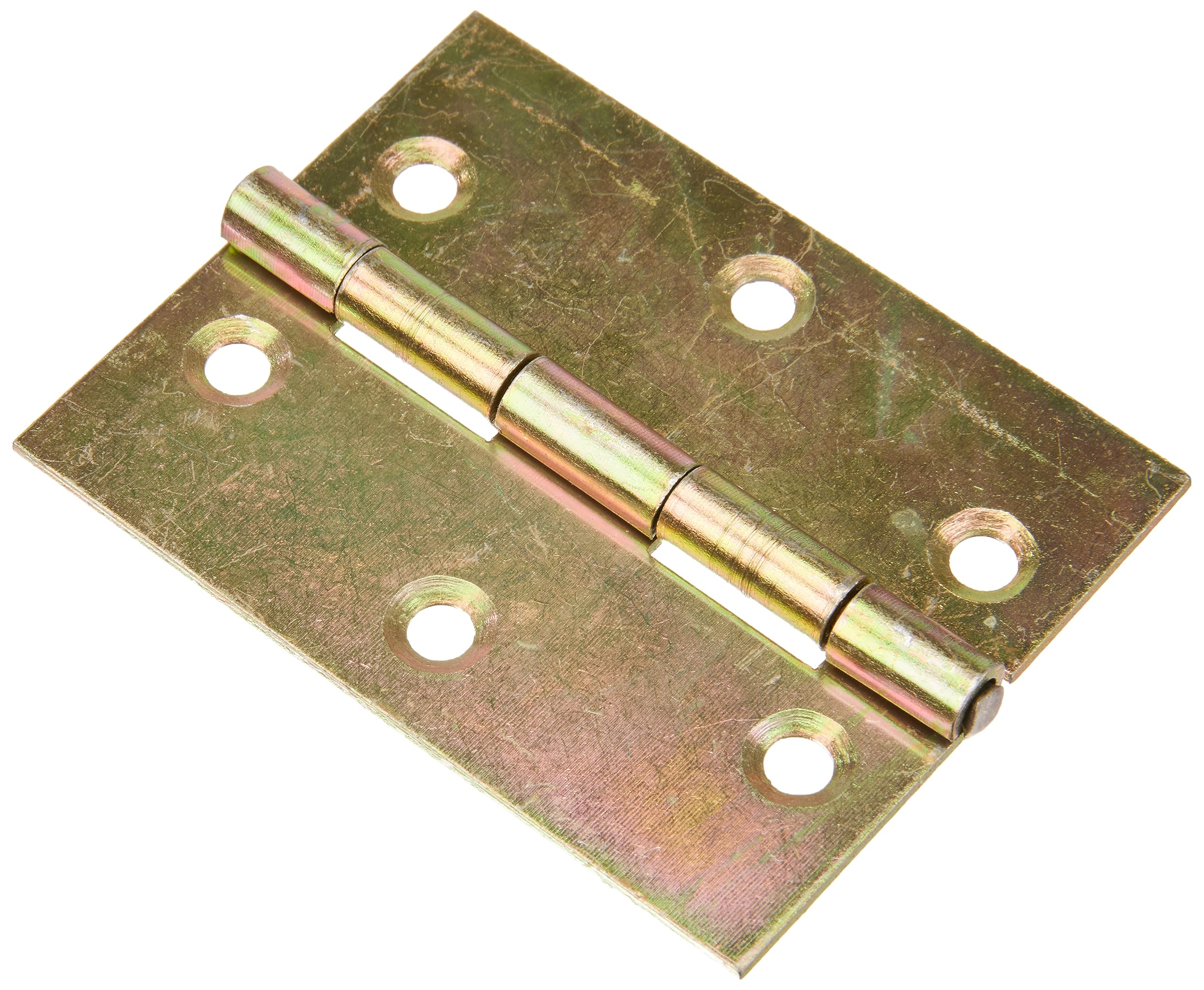 Half-Width Hinge with Riveted Stainless Steel Pin 70 x 53 mm / 20 STK. Oberflaeche: galvanisch Gelb verzinkt