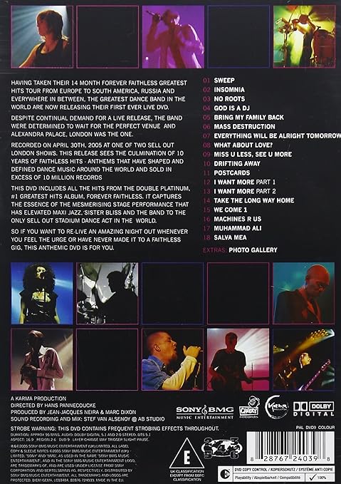 Amazon Com Faithless Live At Alexandra Palace Faithless Movies Tv