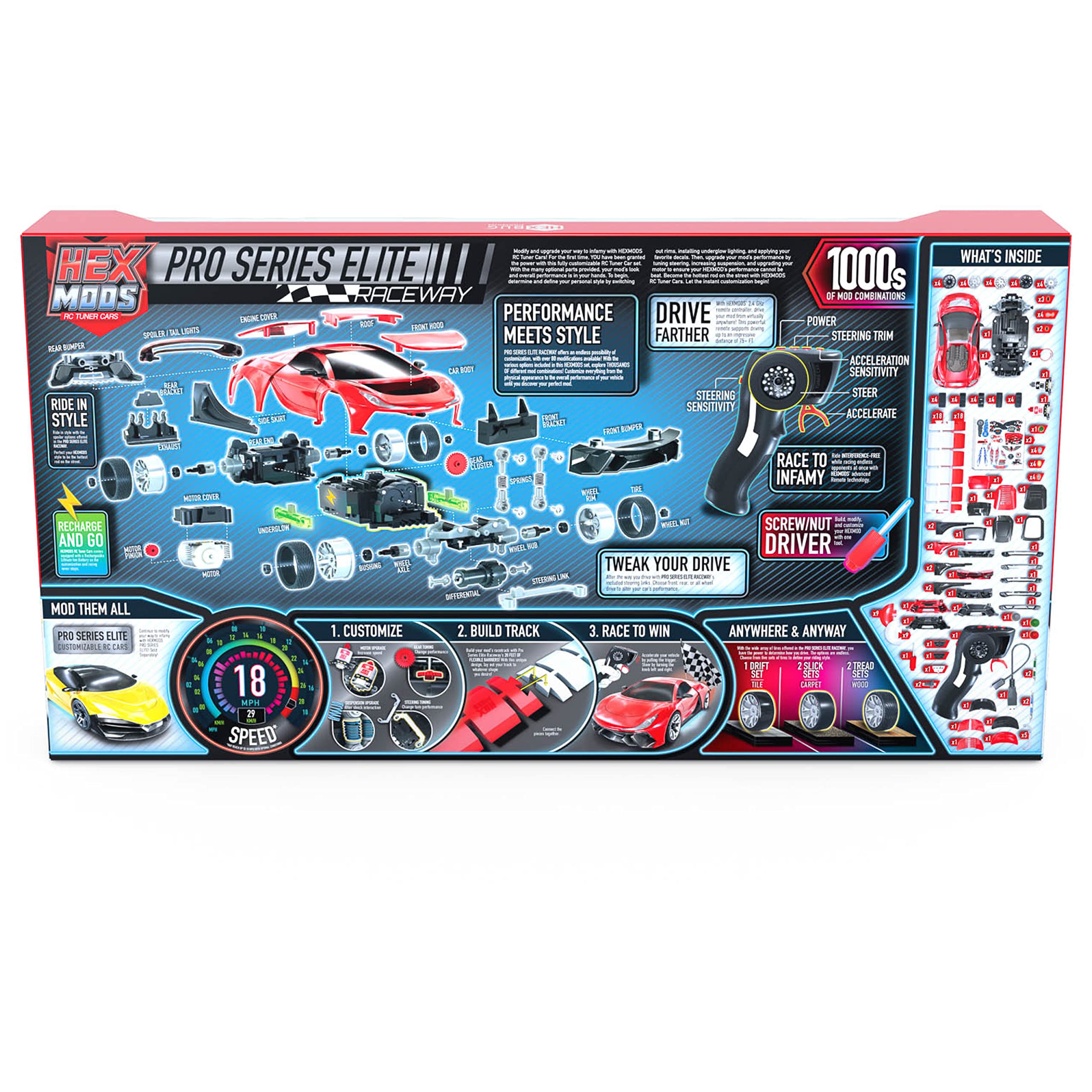 HEXBUG HEXMODS Pro Series Elite Raceway, Rechargeable Remote Control Car, Model Car Kits for Kids & Adults, STEM Toys for Kids Ages 14 & Up