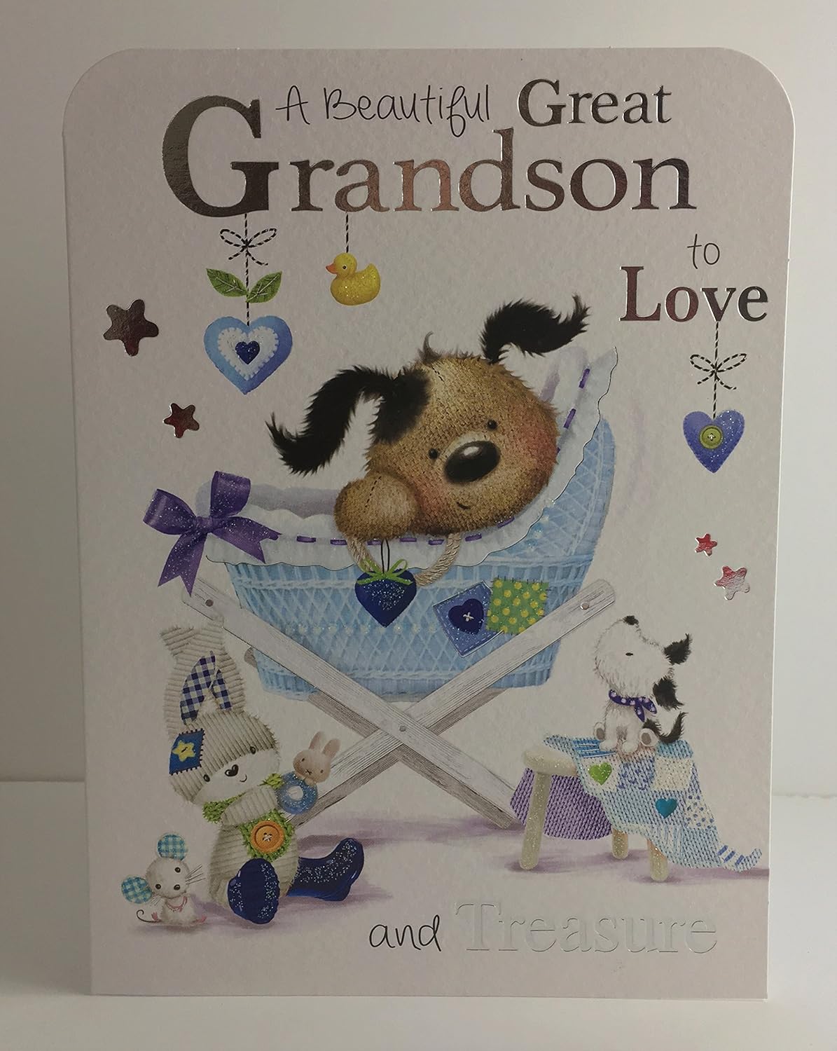 Jonny Javelin Beautiful Great Grandson To Love And Treasure Card, brown|green|grey, 145 x 194 mm