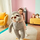IKASA Large Sloth Stuffed Animal 78cm Grey Soft Plush Toy view 6