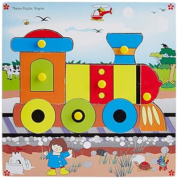 Skillofun Wooden Theme Puzzle Standard Engine Knobs, Multi Color