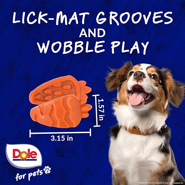 DOLE FOR PETS FRESHLY FETCHED LASTING CHEW, CARROT FLAVOR DOG TREATS, SMALL BREEDS, NO WHEAT, CORN, SOY, ARTIFICIAL FLAVORS, COLORS, OR ANIMAL PRODUCTS, 8 OUNCES, 10 CHEWS