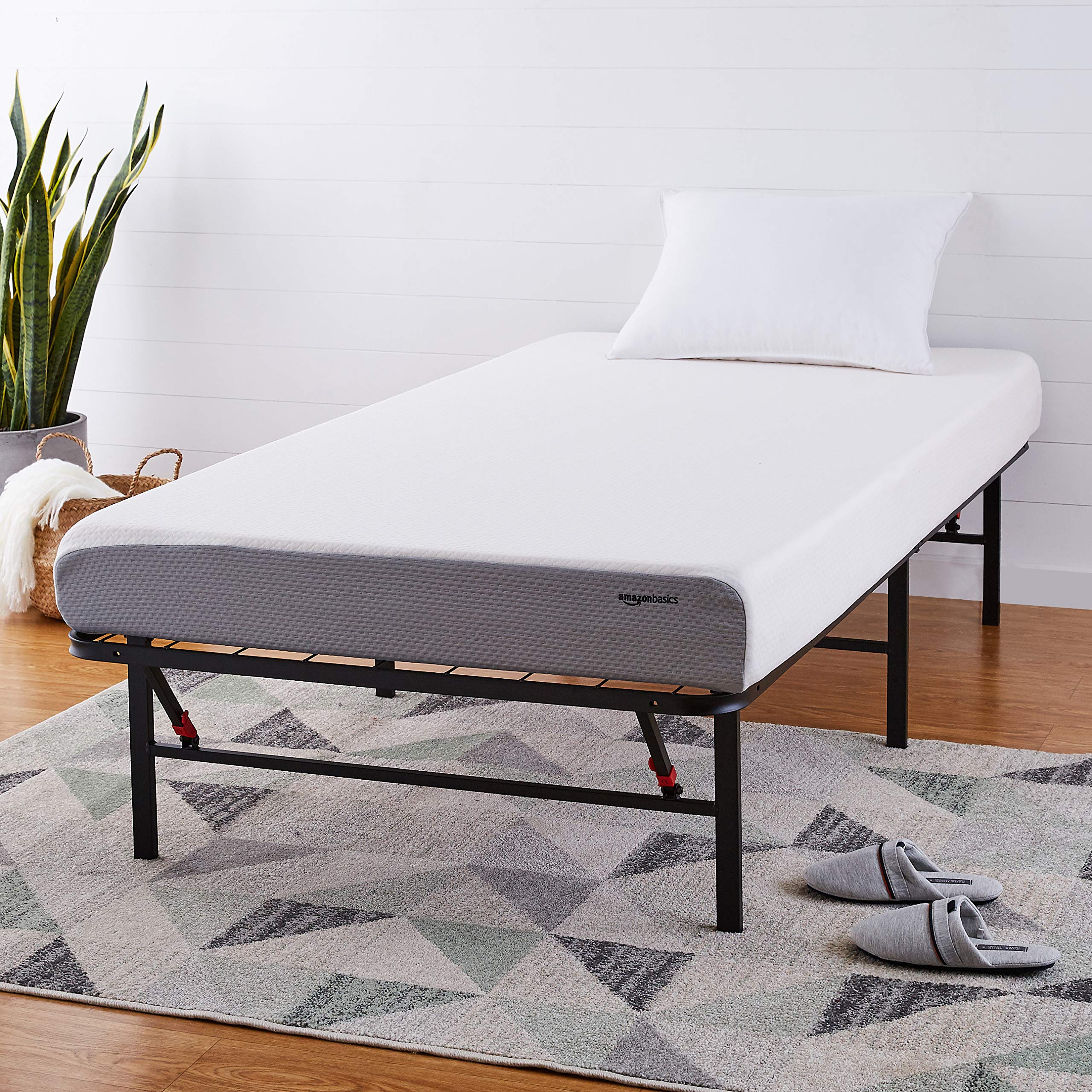 Amazonベーシック ベッド フレーム シングル 簡単組立て メタル 6本脚サポート 工具不要 ブラック, 36cm(高さ)商品画像