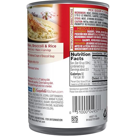 Campbells Condensed Cream of Broccoli Soup, 10.5 oz. Can