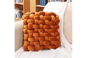 Awcvire Knot Throw Pillow Home Decoration Cushion, Home Office Sofa Room Decor Yard for Boys Girls, Multicolor Selection Square Decorative Plush Cushion (L-4.7"×15.7"×17.7", Caramel)