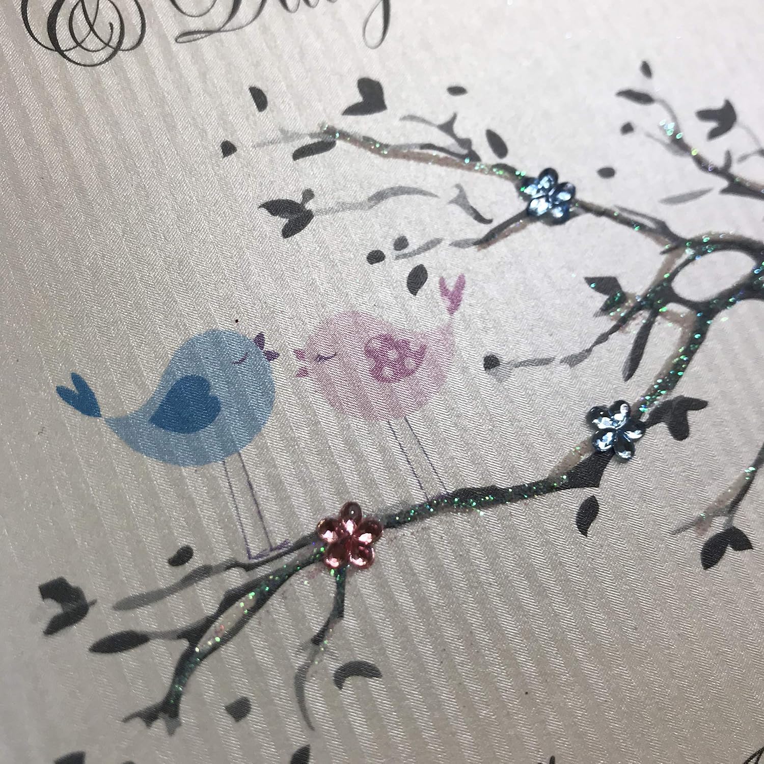Handgemachte Glückwunschkarte Zum 4. Hochzeitstag – Für Sohn & Schwiegertochter Mit Glitzer