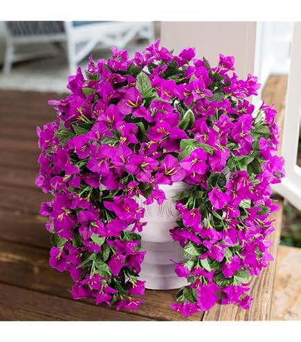 2-Pack Artificial Bougainvillea Vines - UV Resistant Fake Flowers For Outdoor Porch Decor - View #6