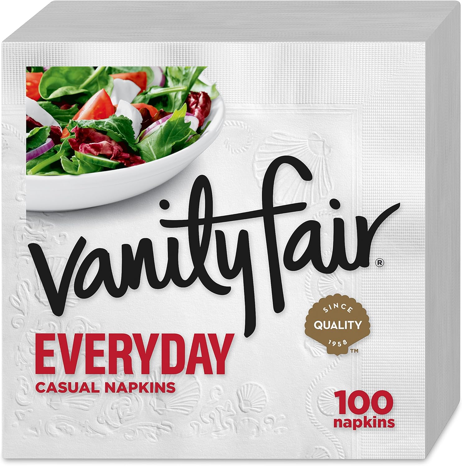 Amazon Com Vanity Fair Everyday Napkins 100 Count White Dinner Paper Napkins Health Personal Care