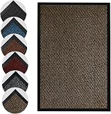 Homatz Indoor Outdoor Door Mat Heavy Duty Rubber 40x60cm Brown Non Slip