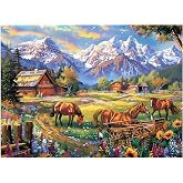 500 Piece Jigsaw Puzzle for Adults - Flowers, Mountain, Horse Themes - Funny Challenging Gift for Family Friends, 21 x 15 in