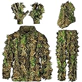 AYIN Ghillie Suit for Men – 3D Leafy Camo Hunting Suit with Hood for Turkey Hunting & Airsoft