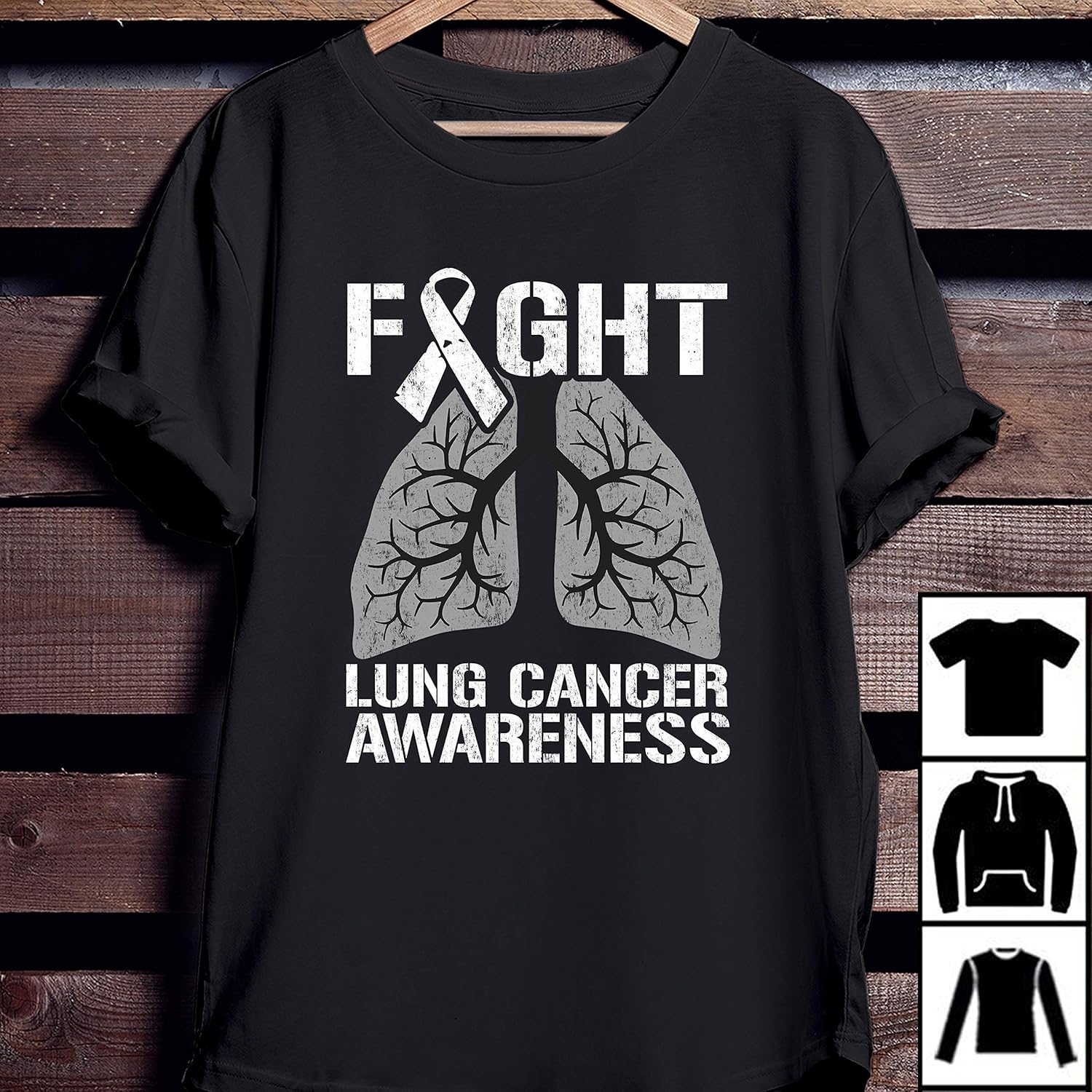 Lung Cancer Awareness Shirt Fight Lung Cancer T Shirt Long T Shirt | Minaze