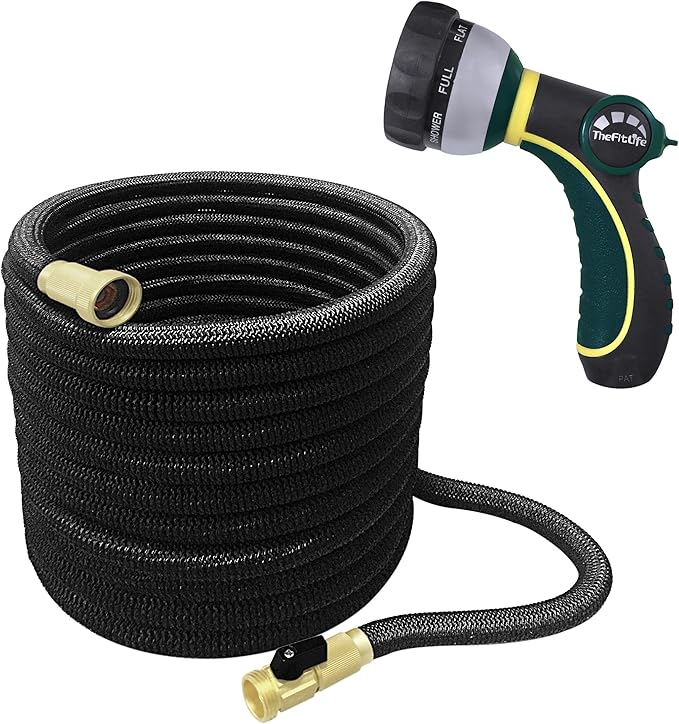 TheFitLife Best Expandable Garden Hose 25/50/75/100 Feet Strongest Triple Core Latex and Solid