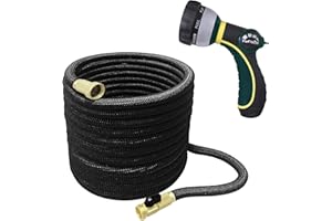 TheFitLife Expandable Garden Hose 50FT - Flexible Hose with Mutiple Layer Latex Inner and Solid Brass Fittings Free Spray Noz