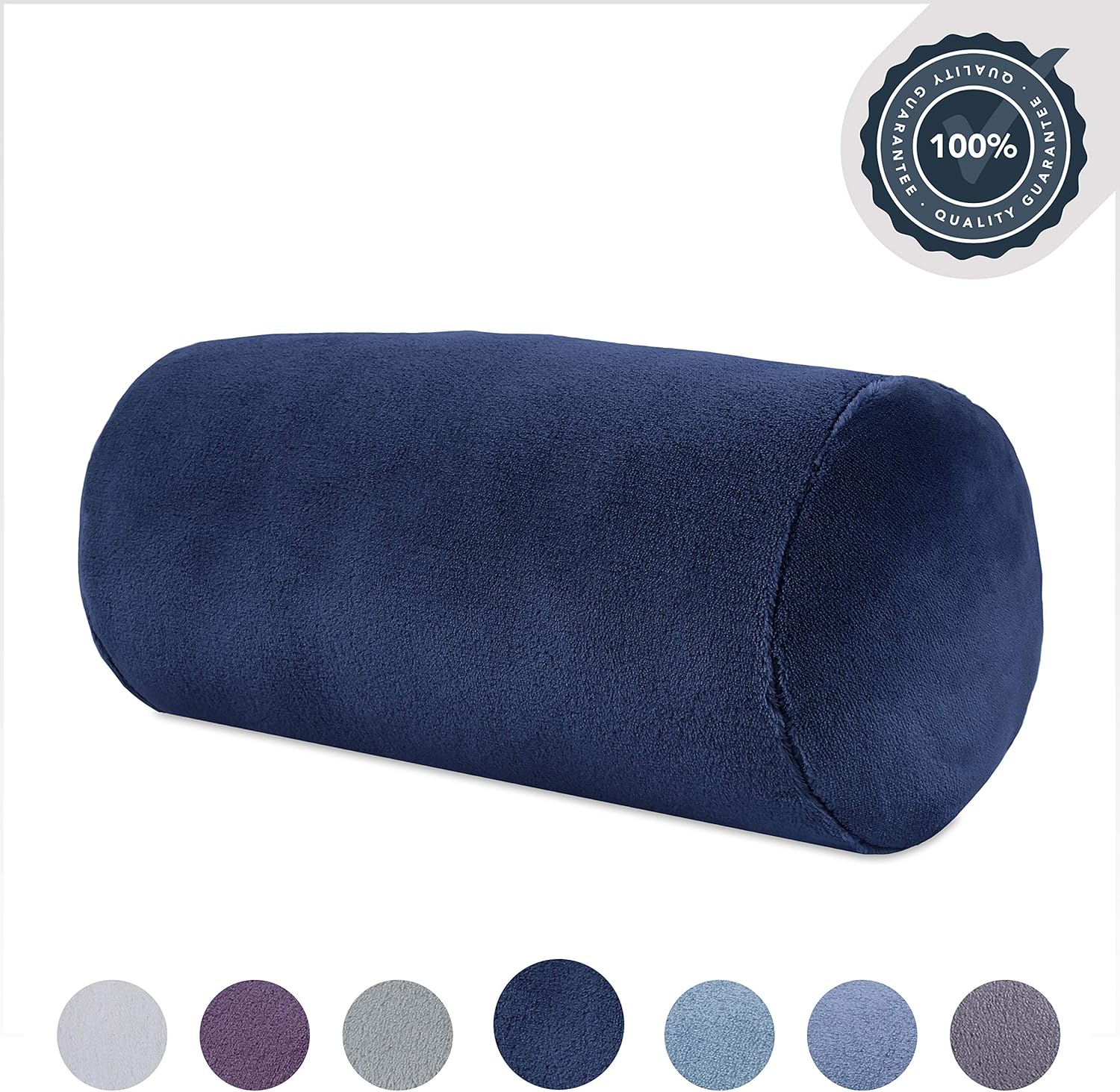 Berkshire Blanket Serasoft Plush Neckroll Removable Easy to Wash Cover Throw Pillow Navy