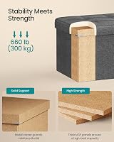 SONGMICS Mazie Collection Storage Ottoman Bench 76 cm Dark Grey LSF84GYZ view 5
