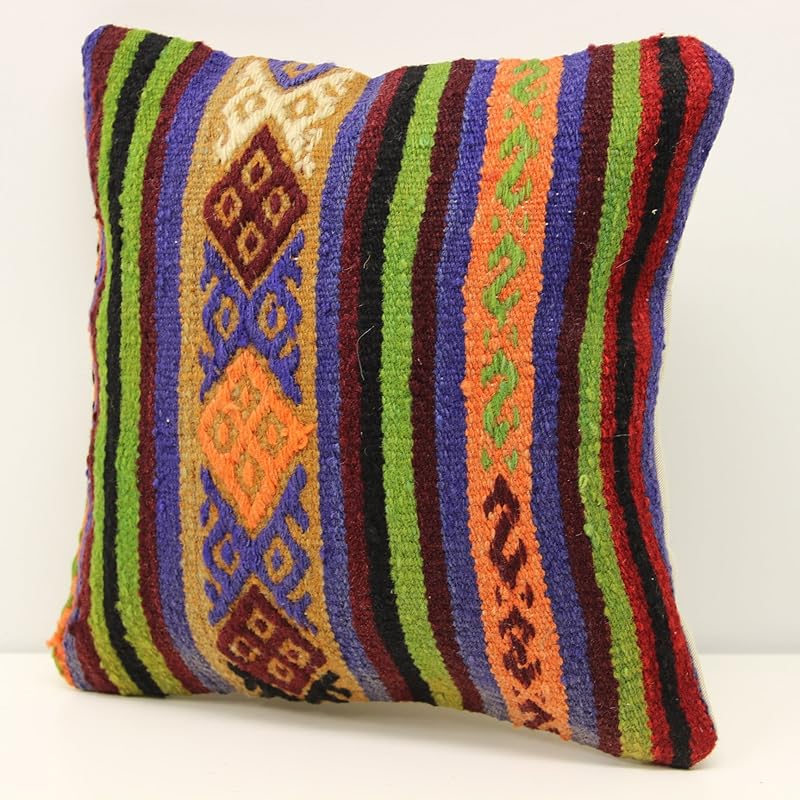 Handmade kilim pillow cover 12x12 inch (30x30 cm) Throw