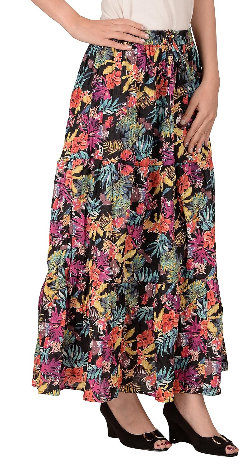 cotton breeze women's long skirt (fp362_multi-coloured_free size)