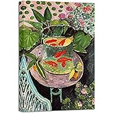 Wieco Art Canvas Wall Art Goldfish by Henri Matisse Colorism Aesthetic Abstract Canvas Prints for Wall Decor and Home Office Decorations