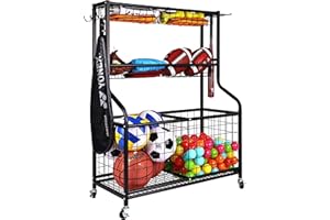 Signature Fitness Garage Sports Equipment Organizer, Garage Ball Storage, Sports Gear Storage, Garage Organizer with Baskets 