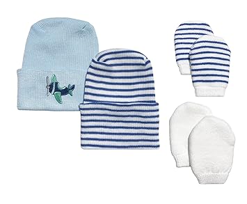 baby boy mittens and hat