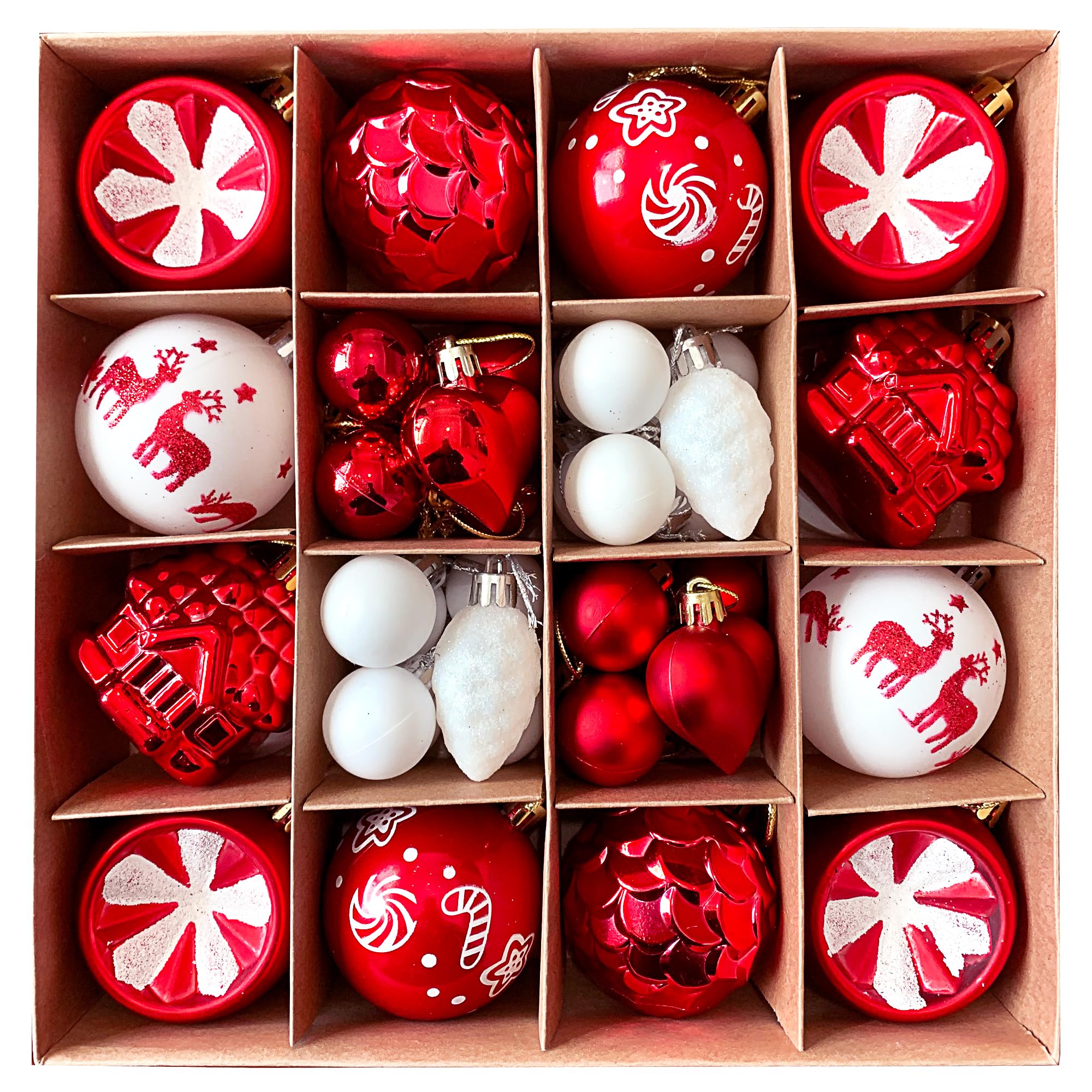 Christmas Balls Ornaments, 40Pcs Hanging Balls Decorative Small Tree Hanging Ornaments for Holiday Wreath Party Christmas Tree Decor