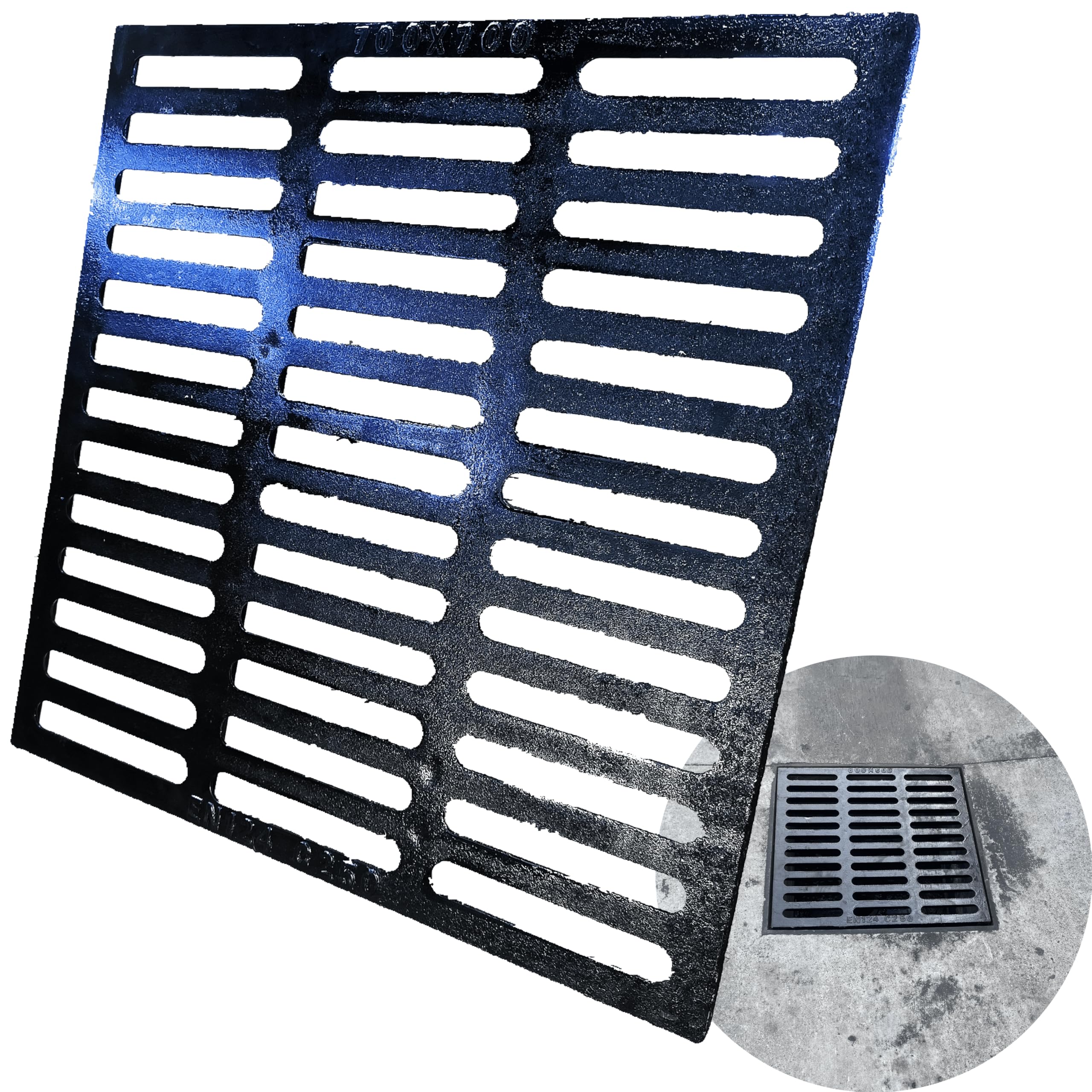 MOSINSBO Cast Iron Drain Grate, 28x28 Outdoor Drain
