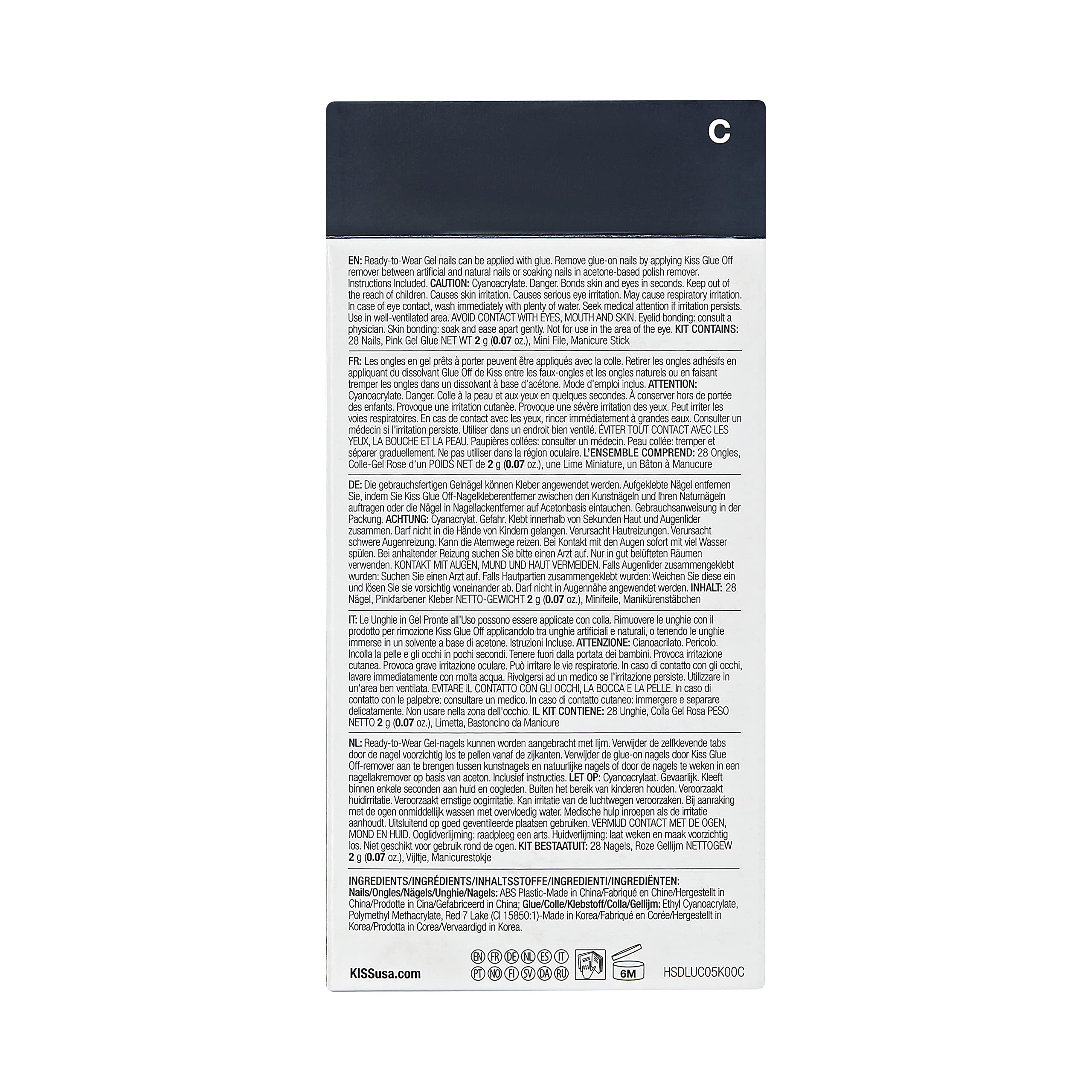 KISS Special Design Halloween Fake Nails, Glow-In-The-Dark, Style ‘Freaky Friday’, with Pink Gel Nail Glue, Mini Nail File, Manicure Stick, & 28 False Nails - Image 5