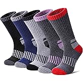 Yebing Merino Wool Hiking Socks for Womens Thermal Warm Winter Boot Crew Cushion Cozy Thick Work Gift Socks 5 Pairs
